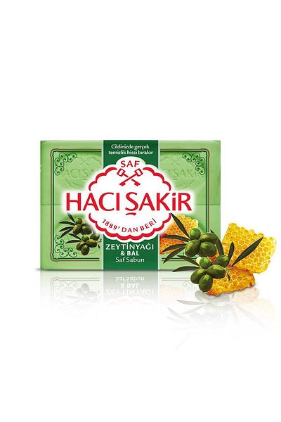 Hacı Şakir Mold Soap with Olive Oil & Honey Extract Original Brand 4 Pack 150 gr