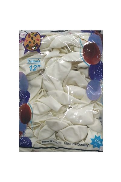 HBK Srknx 100 Pieces White Decoration Balloons - Modelist 999178