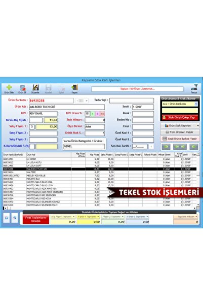 DemirSoft Barkodlu Market Satış Programı (standart Orta Paket)