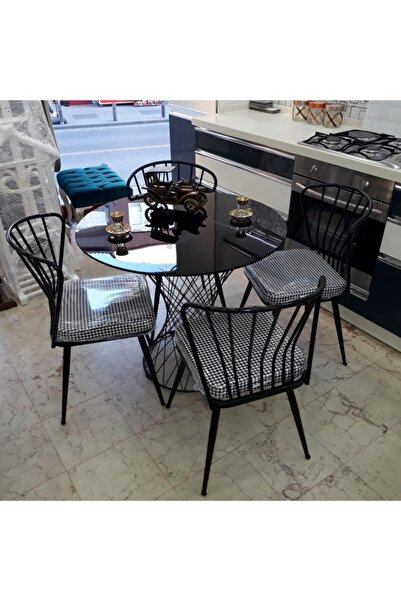 Genel Markalar 100 Çap Siyah Tamper Cam Masa Takımı