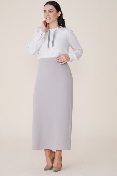 SORALLİNE Women's Skirt Large Size 754 Beige