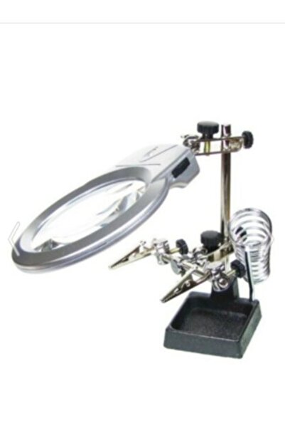 REKOTOOLS - Masa Üstü 2x 6x Çift Kullanımlı Led Işık Büyüteç W/yardımcı Klip ...