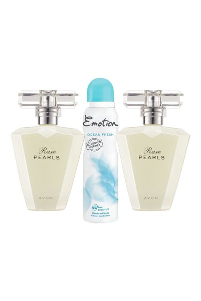 AVON Rare Pearls Kadın Parfüm Edp 50 Ml 2'li Set + Deodorant Ocean Fresh 150 Ml