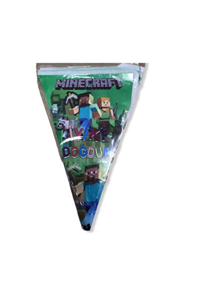 MINECRAFT Iyi Ki Doğdun Flama 2 Metre 10 Bayrak
