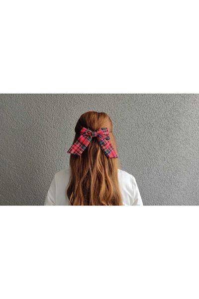 Asyakuscollection Women's Plaid Bow Automatic Buckle