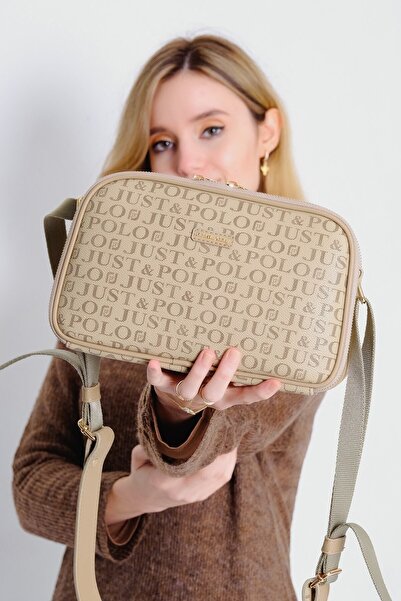 Just Polo Women's Mink Print Patterned Cross Shoulder Bag Jpm2053