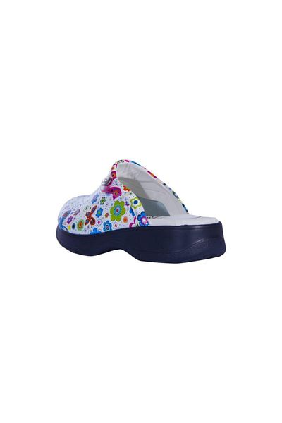 Dr.Stress Women's White Butterfly Patterned Doctor Nurse Clogs