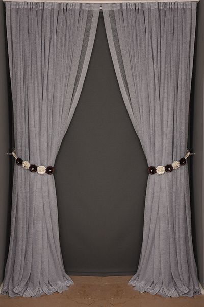 AKÇA TEKSTİL Narrow Skirt Model Gray Color Single Wing Ready Planted Pleated Background Curtain 300*260 Cm