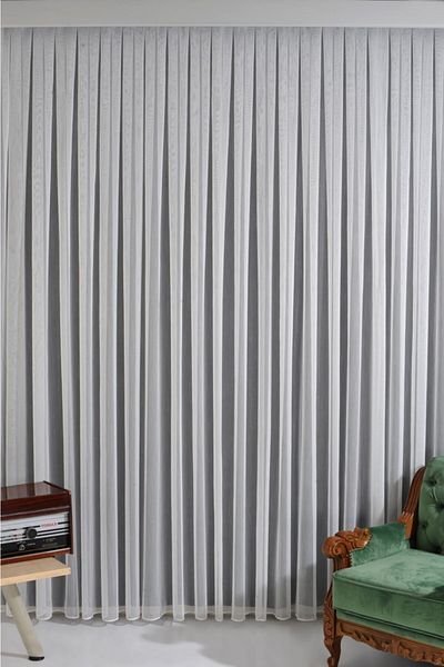 VANESSA PERDE Plain Silicone Pattern Non-Wrinkle 1/3 Pleat Campaign Product Tulle Curtain