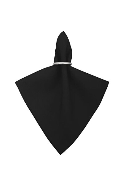 Zeren Home Simsiz Keten Dertsiz Kumaş Servis Peçetesi 6'lı Set Siyah