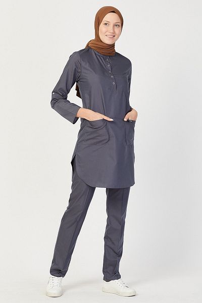 Owlet Medikal Set de uniforme de doctor pentru asistentă hijab gri