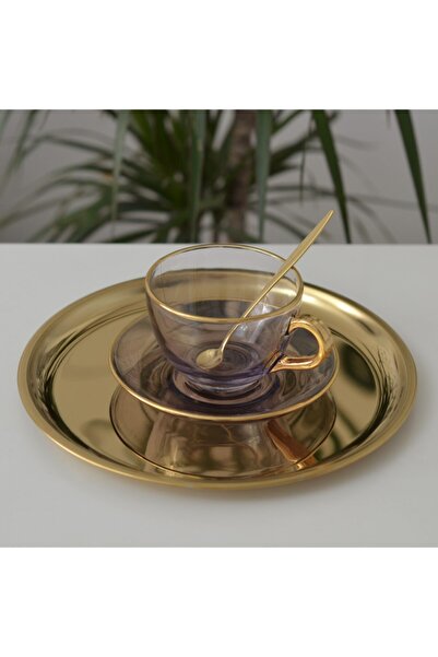 Dunes Gold Yuvarlak 23 Cm Çelik Tepsi