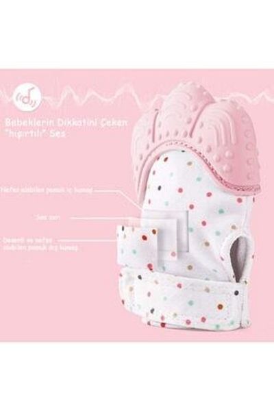 Weigo Weego Teether Patterned Rustling Gloves Pink 0-12 Months