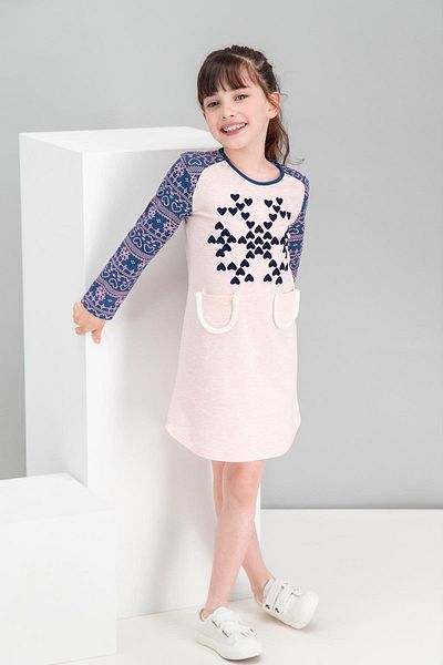 ROLY POLY We Love Snow Pembemelange Girls Pocket φόρεμα