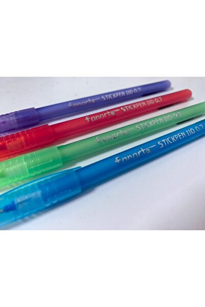 Pensan Mavi, Kırmızı, Mor, Yeşil Fanart İğne Uçlu Renkli Tükenmez Kalem