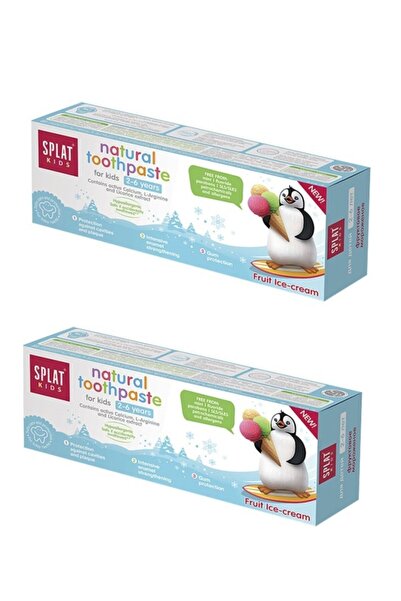 Splat Fruit Ice Cream Flavored Children's Toothpaste 2-6 Years Old 50 ml 2 Pi...