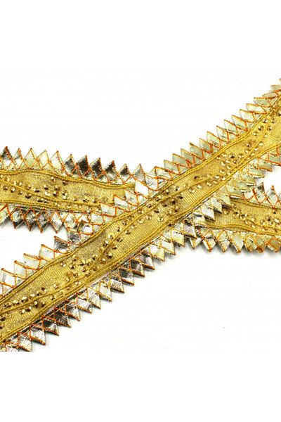 bidoluhobi Indian Elegant Sequin Stripe Gold Width:4.5Cm