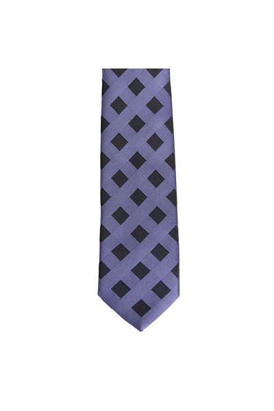 Brianze Black Checkered Light Purple Slim Tie Sks-7