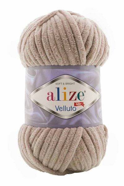 Alize Ață de tricotat manual din catifea Velluto Cod de culoare: 530-bej