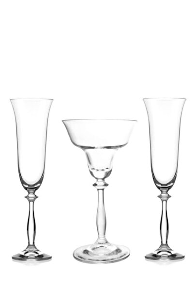 BOHEMİA CRYSTALITE Angela 3'lü Ayaklı Bardak Set