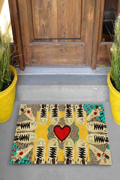 Evsebu Kalpli Ayakkabı Dekoratif Kapı Önü Paspası