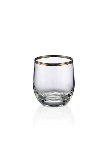 KCD Bolero Platinum Cut Hand Decor Gilded 6 Pieces Patterned Water Glass Set