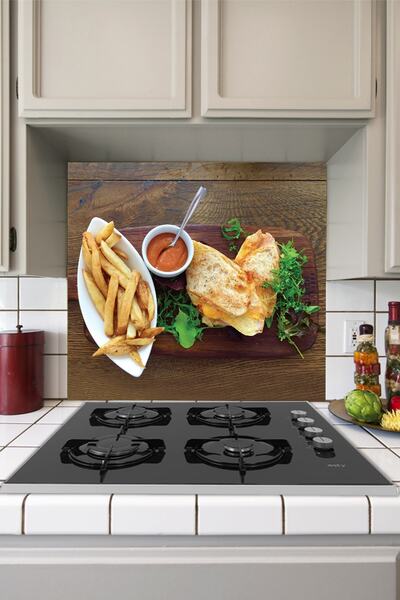 Tilki Dünyası Mutfak Ocağı Arkası Fastfood Sticker