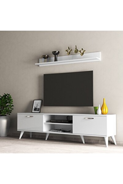Tanmob Mega 180 Lik L Raflı Tv Ünitesi Beyaz - Tvu0101