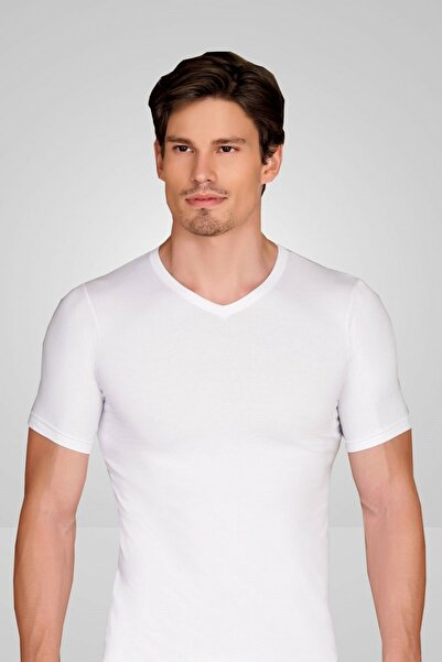 Berrak Біла 3-х кольорів V-подібний комір чоловіча майка