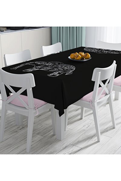 Realhomes مفرش طاولة مطبوع رقمي بتصميم مخصص بنمط فيل ماندالا ريترو