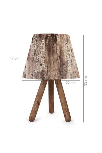 Art&Gift Wooden Body Night Lamp with Tree Pattern - 2 Lampshades