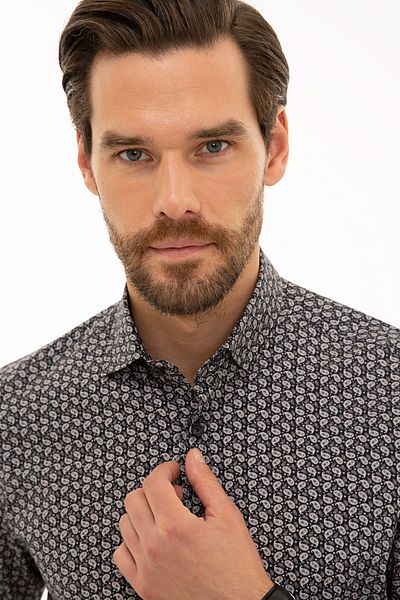 Pierre Cardin Мъжка черна риза Slim Fit G021SZ004.000.1109076