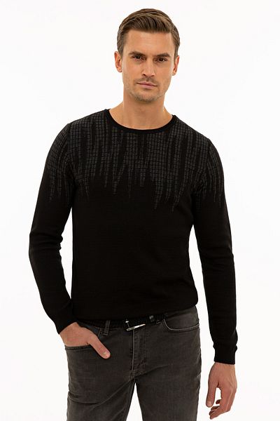 Pierre Cardin Men's Black Slim Fit Knitwear Sweater G021SZ0TK.000.1121868