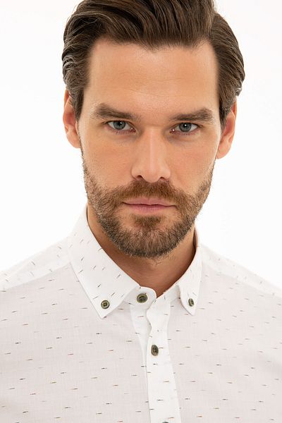 Pierre Cardin Πουκάμισο Χακί Slim Fit
