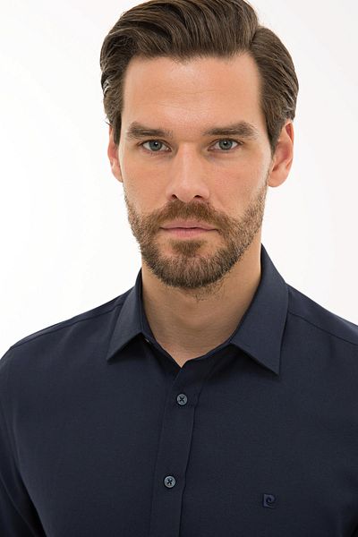 Pierre Cardin Μπλε Navy Slim Fit πουκάμισο Oxford