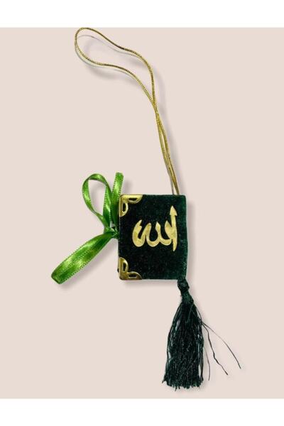 ÖZKEVEN HAC Mini Kadife Kaplı Kuran-ı Kerim Askılı Araba Süsü