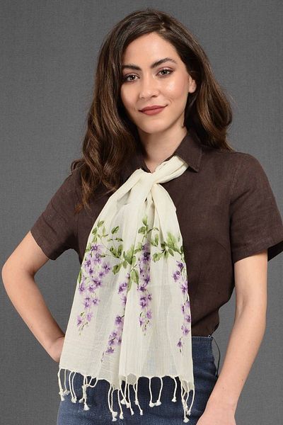 Dosimira Flower Bunch Cotton Small Shawl