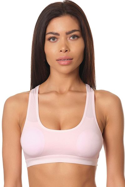 Doce Cravo Women's Pink Combed Cotton Padded Thick Strap Sports Bustier