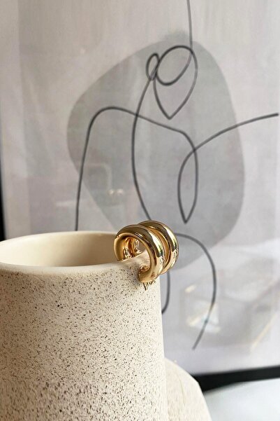 BC Accessorize Gold Küçük Kalın Halka Küpe