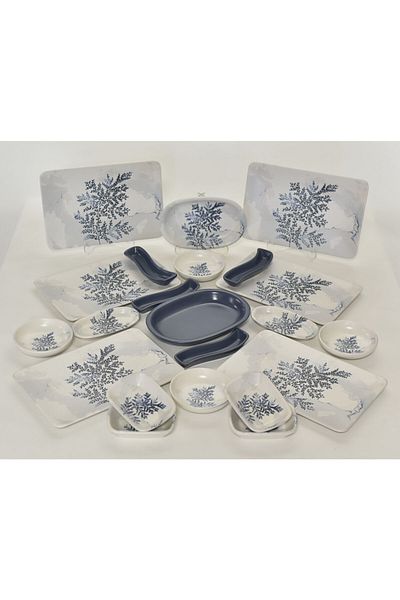 Demet Çeyiz Keramika Set Breakfast Blue Magic Siera 22 Pieces 19862