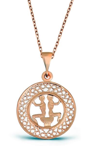 Argentum Concept 925 Ayar Gümüş İkizler Burcu Madalyon Kolye