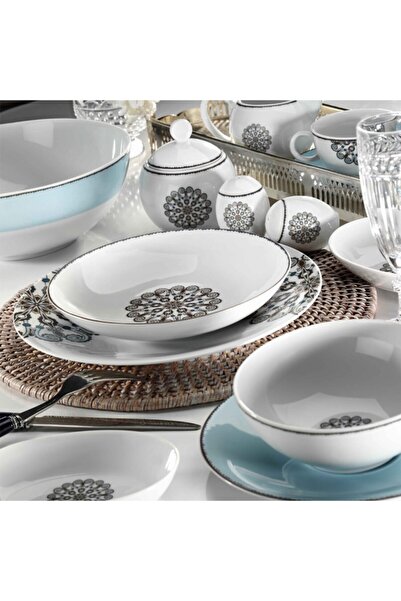 Kütahya Porselen Mititaniumerteich 8681 Desen 24 Parça Yemek Seti Zg24y24308681