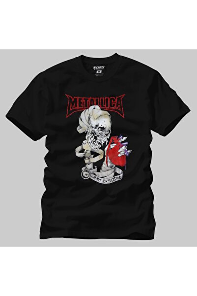 Crazy Чоловіча чорна футболка Metallica Heart Explosive