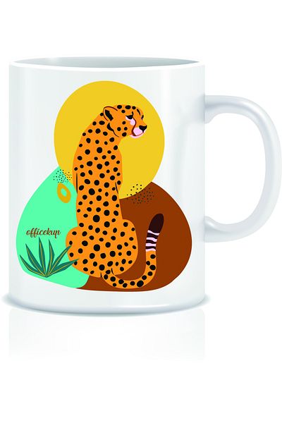 Officeküp كوب قهوة من البورسلين الفهد