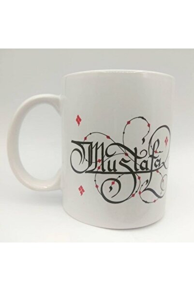 Kütahya Porselen Hat Yazısı Ile Mustafa Yazılı Kupa Bardak