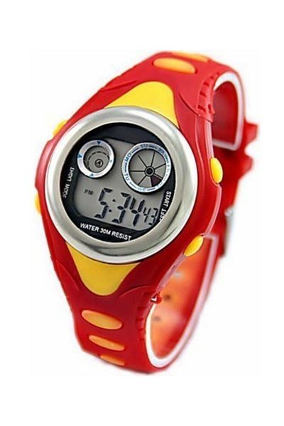 RoseRoi Waterproof Fan Kids Wristwatch Yellow Red