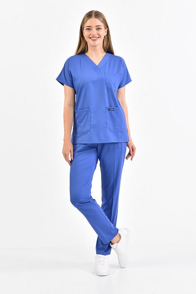 Owlet Medikal Set uniformă chirurgicală albastră Lycra
