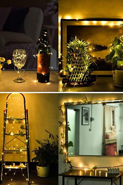 Buffer Peri Led Işık 5 Metre (sarı) Pilli Aydınlatma Şerit Saçak Spot Süsleme