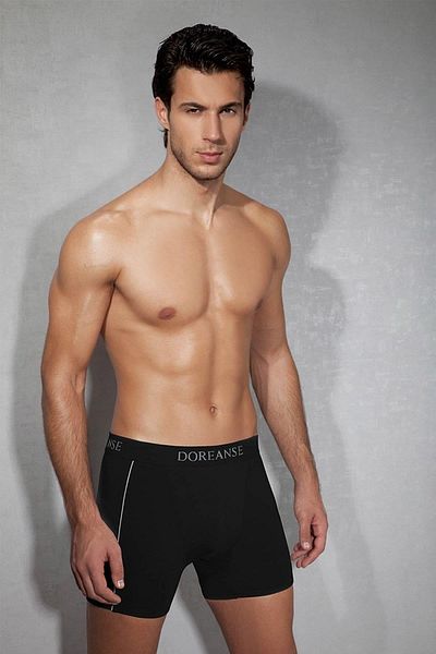 Doreanse Ανδρικό μαύρο Modal ριγέ Boxer 1780