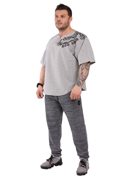Big Sam Gray Oversize Training T-Shirt Rag Top 3241